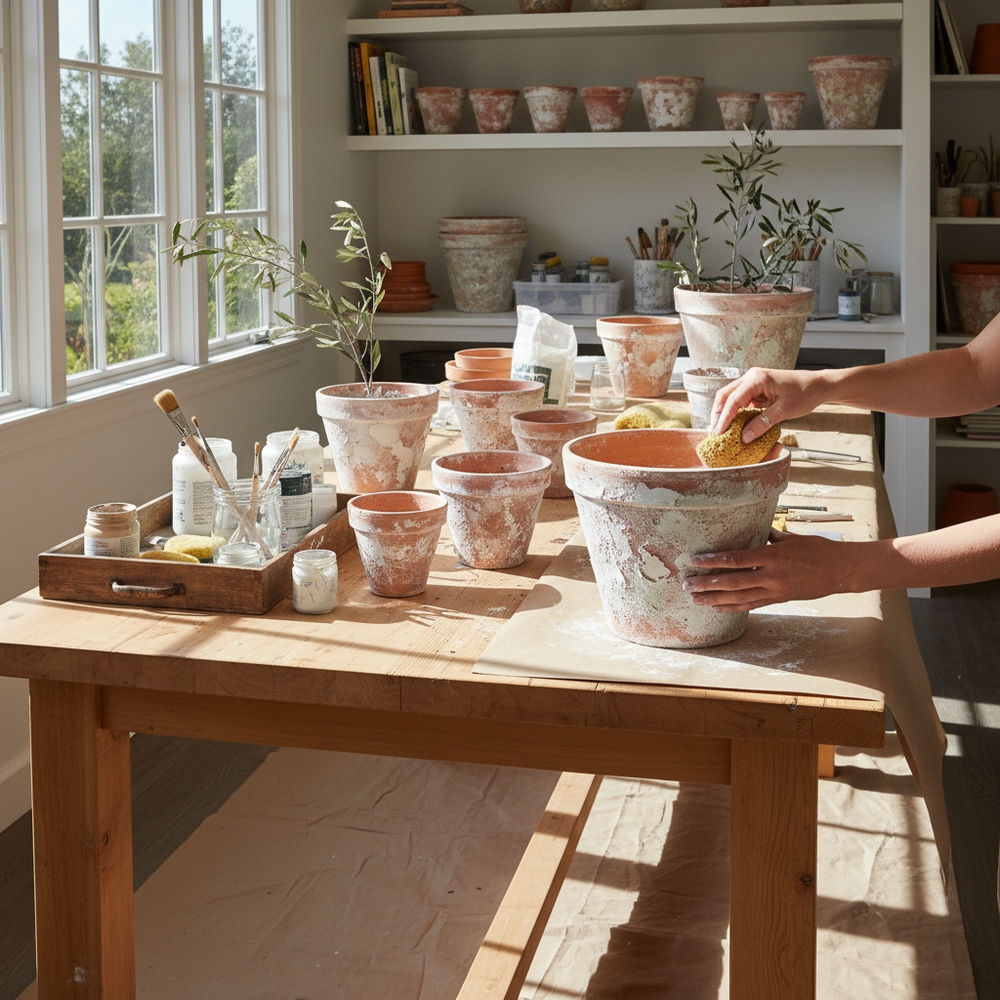 img of DIY Realism: How to Age and Texture Pots for a High-End Designer Look