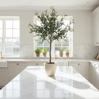 img of Expert Kitchen Styling: How to Use Fake Plants for a Fresh, Culinary Look