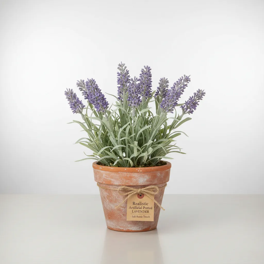 Realistic Artificial Potted Lavender
