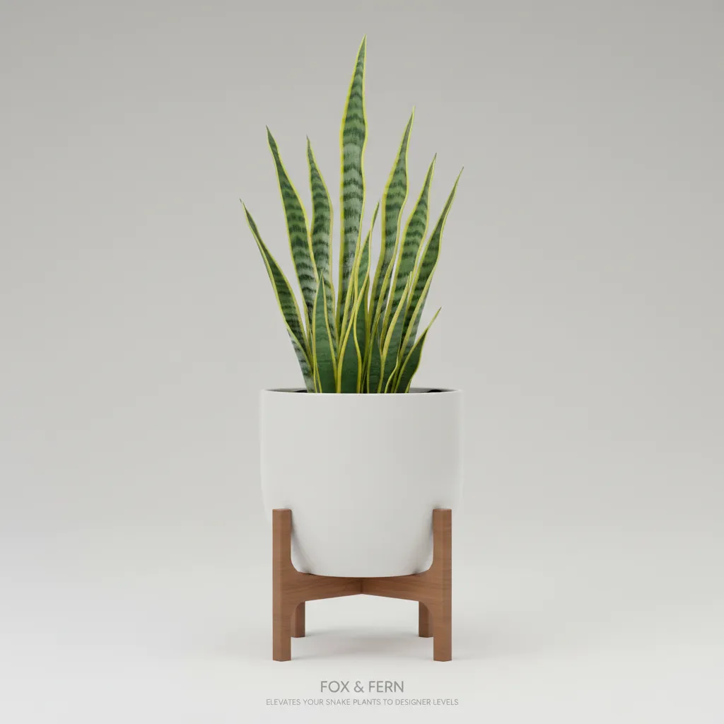 Fox & Fern Mid-Century Planter with Stand