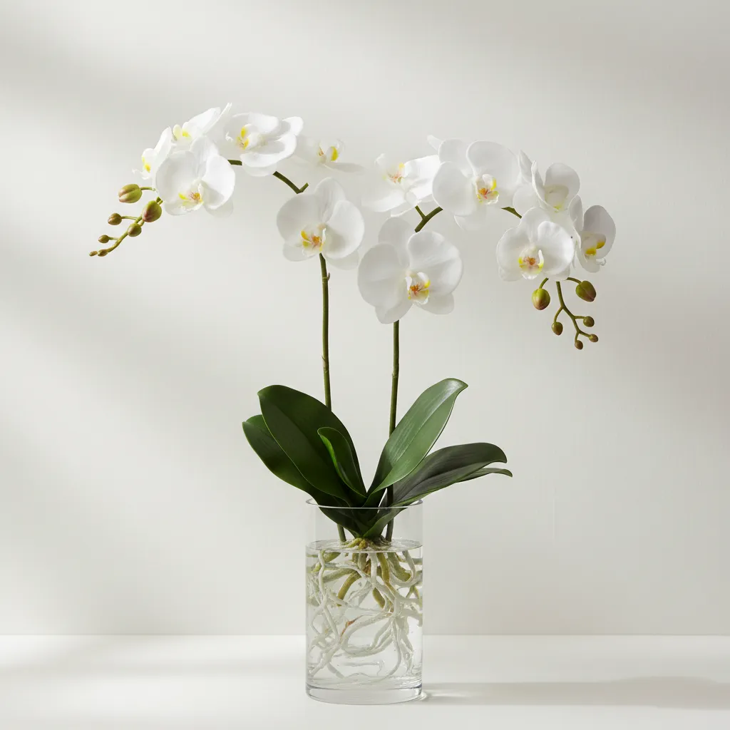 Nearly Natural White Phalaenopsis Orchid